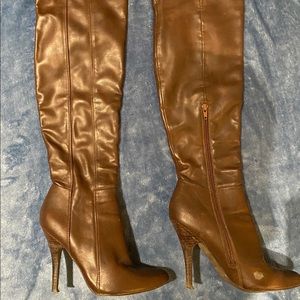 Brown over the knee boots
